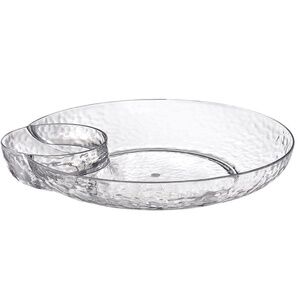 Amscan Large Premium Chip & Dip Tray Clear Hammered Look